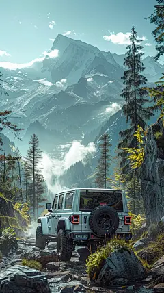 格林德瓦JEEP WRANGLER，壁纸插画装饰画 - 小红书