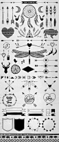 Hand drawn tribal design vector pack #affiliate