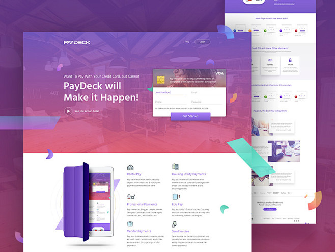 Paydeck landing page...