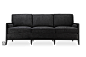 TALMD新中式风格 黑色时尚布艺软包实木休闲沙发 三人沙发定制 959-23