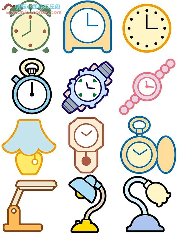 钟表简笔画 -花瓣网