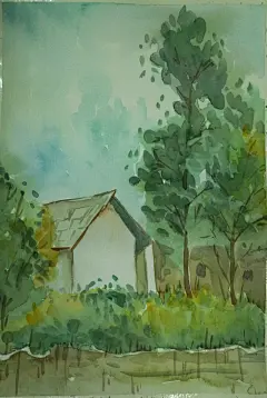 小眼睛az  的插画 最近风景水彩练习画