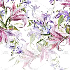 夏天的花朵图案。
