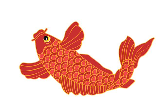 红色鱼装饰png (5)