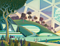 Airport of the Future : A collection of seven illustrations exploring various sustainable technologies that can help airports reduce carbon footprints