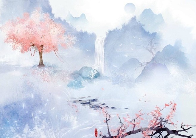 花香满溢的古风图片春天意境的唯美古风图片