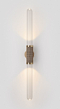 Scandal-Wall-Sconce-Tall-Clear-Fluted-Glass-Brass - Articolo