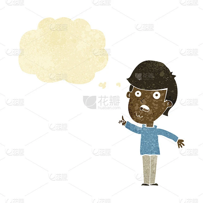 卡通人用思想泡泡问问题素材-花瓣网