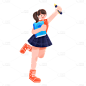 手绘风-人物插画-女孩