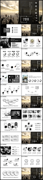 2018欧美黑色商务年终总结PPT模版