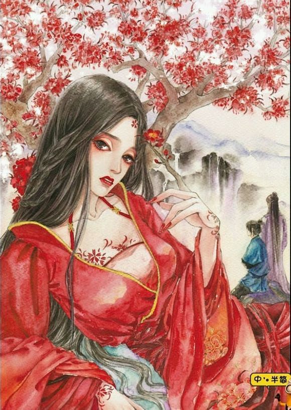 古图专帖美女系列红衣女子古风图片吧百度贴吧