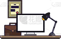 计算机,办公室,书桌,商务,技术,现代,蜘蛛网,文凭,纸,创造力