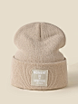 Beige Casual   Acrylic Letter Beanie Embellished  Fall/Winter Women Accessories