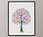 Tree 1 Nature Love Watercolor Print Wedding Gift Archival Fine Art Print Wall Decor Art Home Nursery Art Decor Wall Hanging [NO 464]