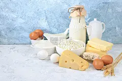 新鲜乳制品搭配，健康早餐配料，天然营养理念，维持健康肠道菌群，减肥食品，质朴餐桌，