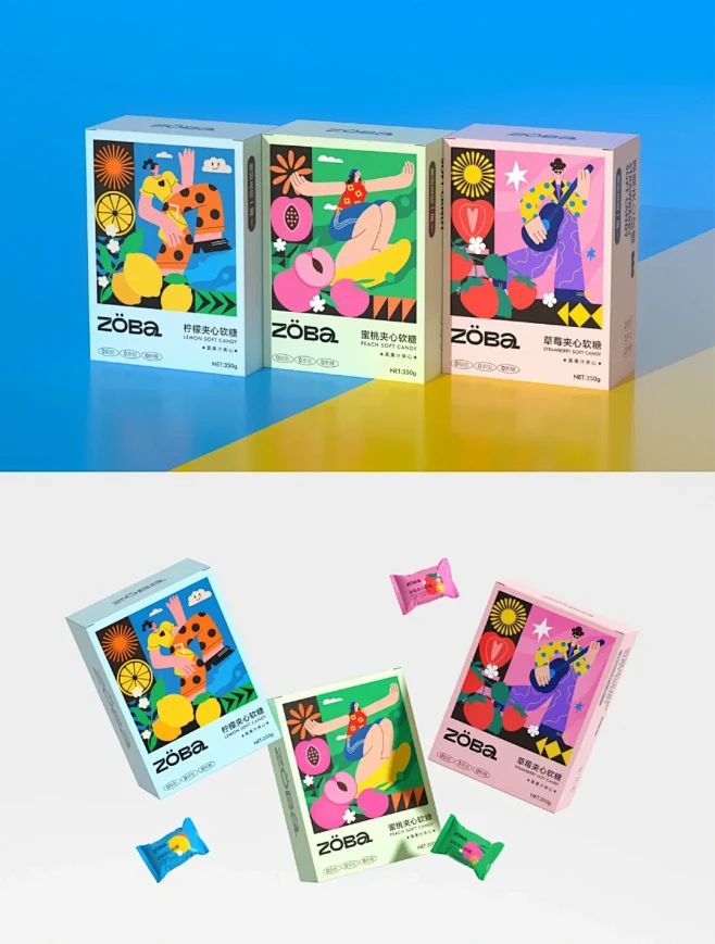 扁平插画风包装设计软糖品牌创意灵感✅ -...