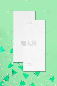 两个价目表或菜单模型上的圣诞薄荷背景