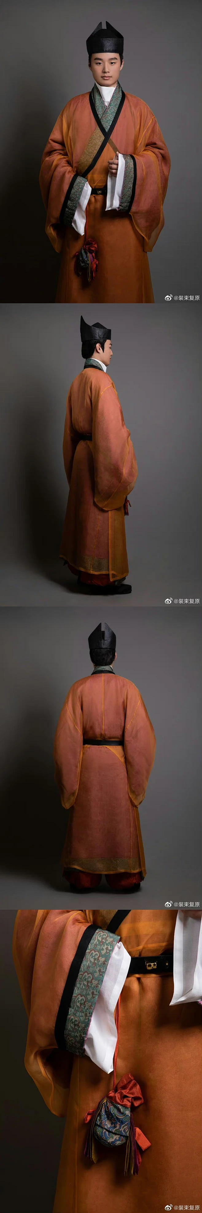 东汉士人装束 东汉时期，男子装束通常较西汉时期的更为宽博，便于活动，介帻与直裾袍服的搭配受到士人们的青睐。 此套东汉士人装束头戴介帻，身穿紫绮 ...