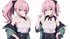二次元人物设定 少女头像 卡通动漫人物插画临摹素材 ai绘画 游戏概念设计-淘宝网