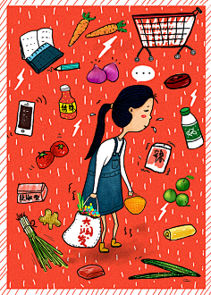 gurin超萌拟人采集小黑帆采集到待分类超市插画系列海报设计weibo