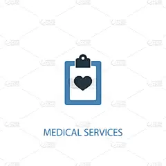 医疗服务概念2彩色图标。简单的蓝色元素插图。医疗服务概念符号设计。可以用于网页和手机的UI/UX吗