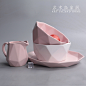北欧创意陶瓷餐具甜品沙拉碗 个性餐厅方块粉色陶瓷碗多面碗方形-淘宝网
