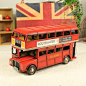 英伦复古装饰品摆件 伦敦双层巴士汽车模型 家居酒吧个性陈列道具