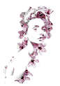 Cherry blossom woman : Illustration using the double exposure effect in photoshop