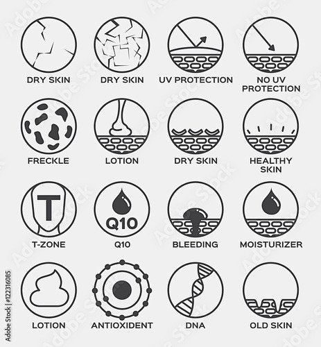 all skin icon vector...