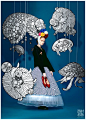 Love this fashion shoot with the 2D jellyfish illustrations!: 