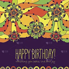 彩色贺卡生日快乐