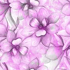 水彩美丽的玉兰花无缝图案背景。春天优雅的植物插画水彩画
