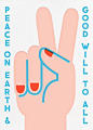 Peace Sign (Blue Trim) - online at Paperless Post