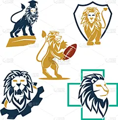 狮子,计划书,图标,盾,齿轮,橄榄球,商务,安全,运动,愤怒