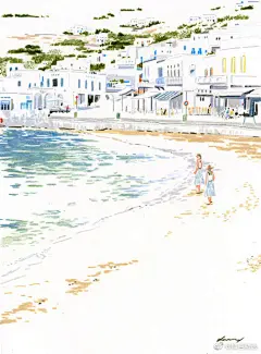 插画师danny的插画有着一股治愈的力量，温暖的光影和美好的色调~作者将所看到的风景绘制出来~每一幅都很温暖很治愈~ ​​​​