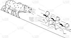 男商人,卡通,商务,风险,安全,棍,跑,下移,衰退,咆哮