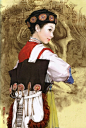 纳西族、手绘、古典、倾城、中国风、古风、民族特色服装
