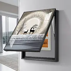 电表箱画装饰画竖款免打孔现代简约遮挡配电箱强弱电箱网线盒挂画-tmall.com天猫