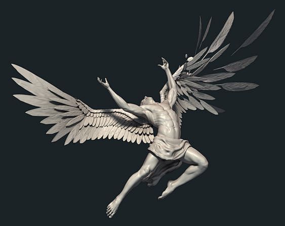 #资源君# 一组天使的3d参考模型。自己...