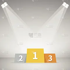 舞台上的领奖台，赢家，矢量插图
