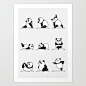 Panda Yoga Art Print by Huebucket