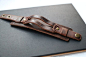 Men's leather Bracelet Brown leather cuff by WarmHeartHouse
