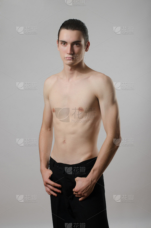 瘦弱,苗条,青年男人,男孩,自然美,营养不良,暴食症,垂直画幅,美素材-花瓣网