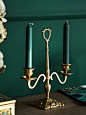 费灵家居欧式古典印度进口黄铜家用餐桌轻奢复古双头烛台摆件道具-淘宝网
