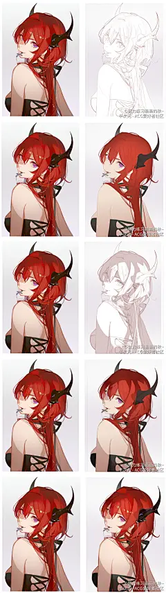 伪厚涂 上色过程