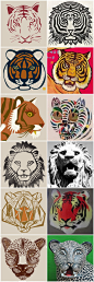 Tea Collection Tiger faces and corresponding ... | Posters to inspi...