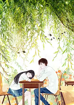 现言·帅气、漂亮 言情插画壁纸 作者：小石头1125