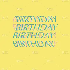 谢谢你的名片。生日快乐文本。贺卡矢量插图。连续线绘图，旗帜，海报，传单，会徽或标志设计。