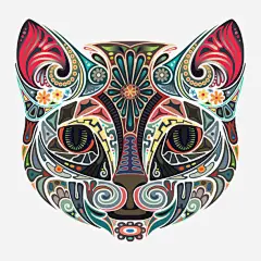 花纹猫咪png免抠素材_新图网 https://ixintu.com 猫咪 花纹 动物 矢量图 装饰 png装饰 png图形
