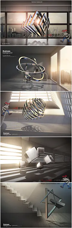 1995地产商务几何创意虚拟3D几何形状立体空间创意合成海报PS素材-淘宝网